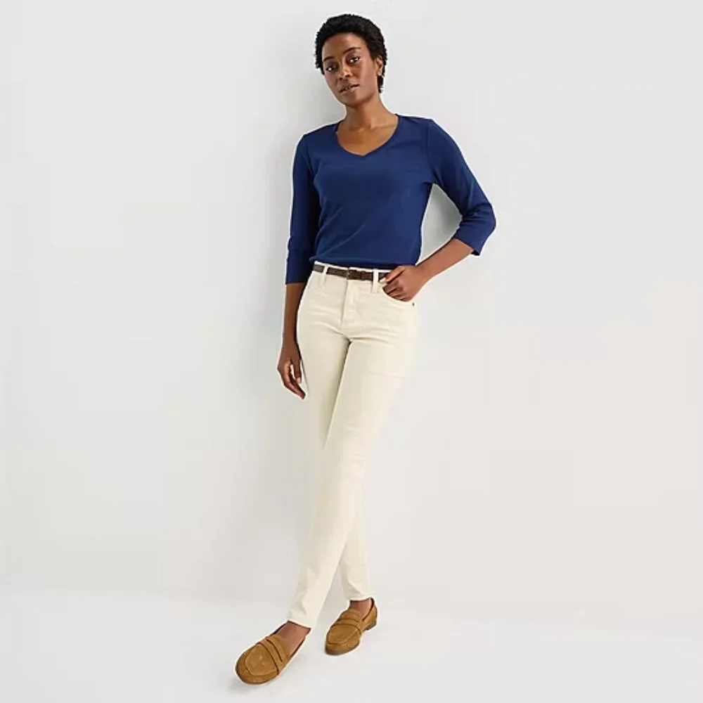 NWT St. Johns  Bay Woman's V neck 3/4 sleeve T shirt - Picture 2 of 13